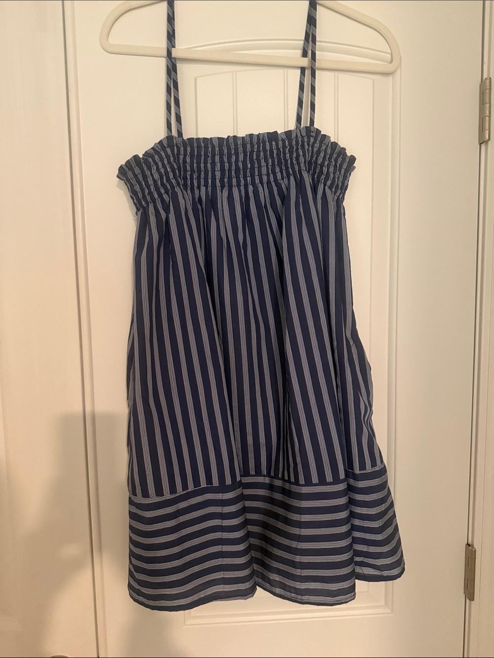 Altar'd State Navy and White Striped Mini Dress
